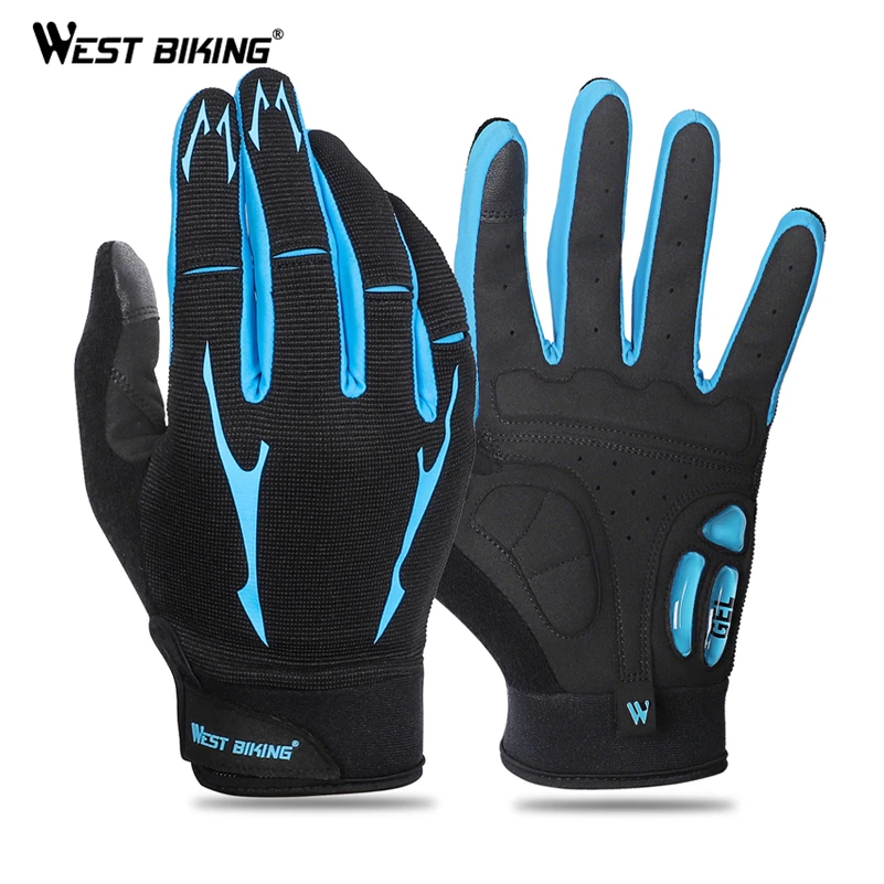 WEST BIKING велосипедные перчатки на весь палец Гелевые для сенсорного экрана летние