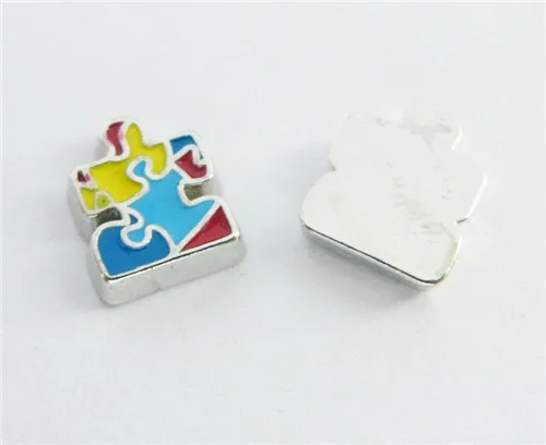 Personalized 30 Pcs/Lot Metal Puzzle Floating Locket Photo Charm Fit For Glass Memory Necklace | Украшения и аксессуары