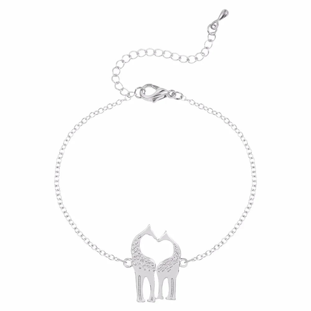 Kinitial Drop Shipping Love Giraffe Link Chain Statement Jewelry Set Necklace/Ring/Bracelet Animal Pendant | Украшения и