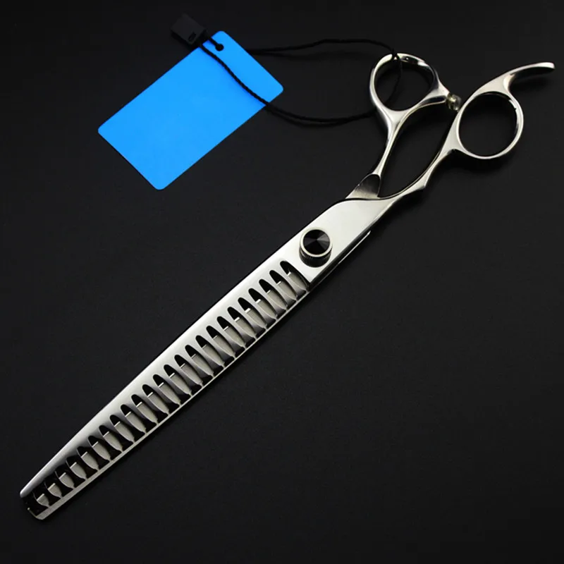 

professional Left handed Japan 440c 8 inch Fishbone pet dog grooming hair scissors Thinning shears Barber Hairdressing Scissors