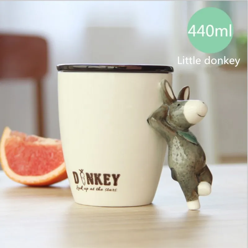 Креативная мультяшная звезда 3D керамическая чашка с животными для офиса