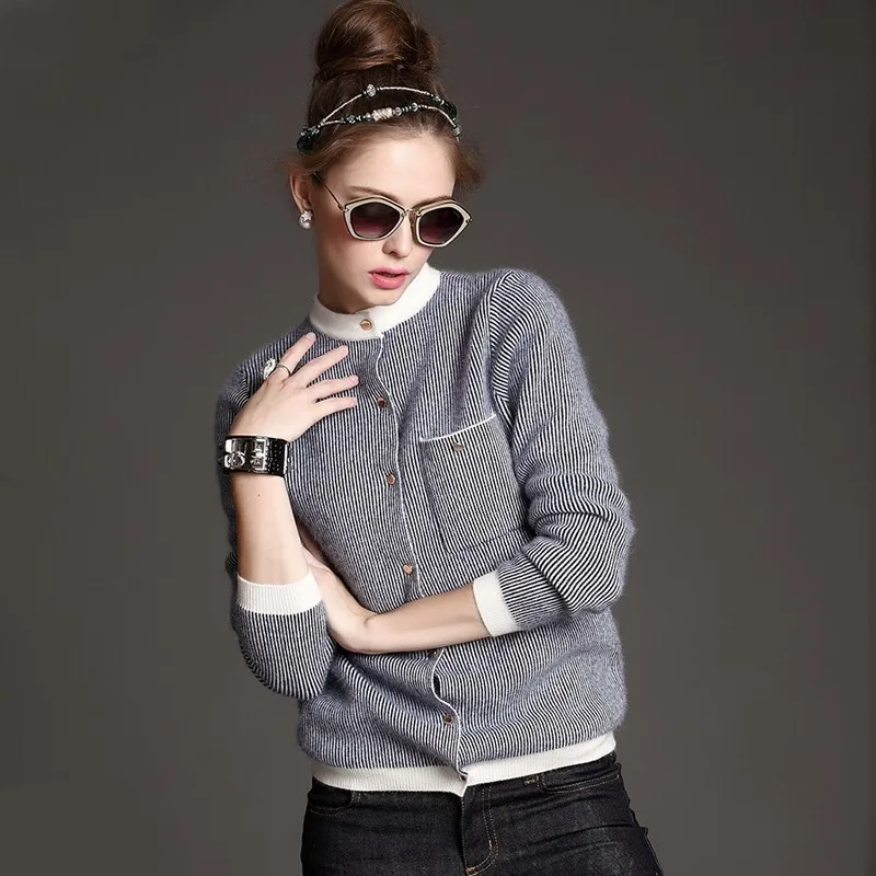Max LuLu Autumn Fashion Korean Style Ladies Vintage Knitwear Women Striped Knitted Sweater Casual Oversized Turtleneck Cardigans |