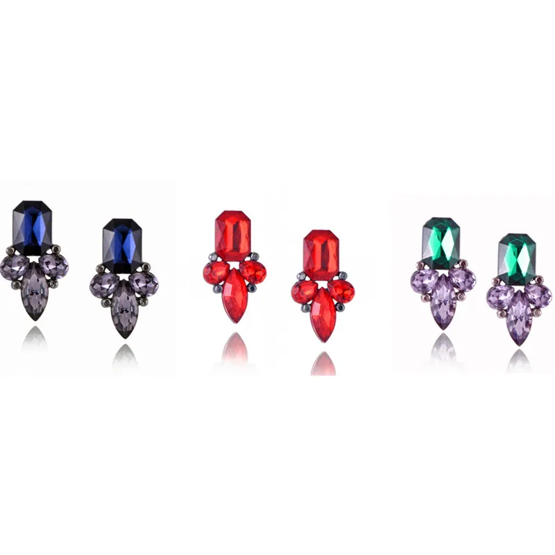 Женские серьги гвоздики с кристаллами винтажные корейские для женщин ювелирные