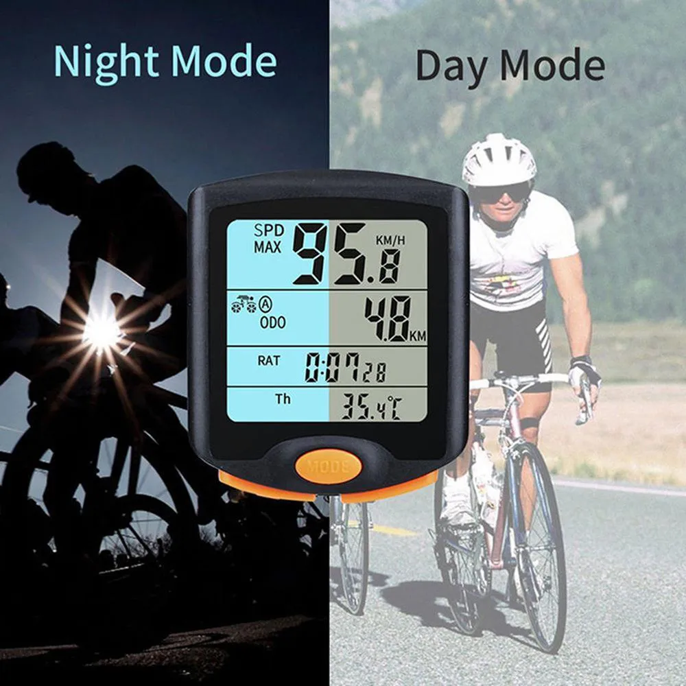 Bicycle Waterproof Speedometer Computer Portable Multifunction Wired Stopwatch Big Screen Bike Cycling Odometer With Backlight | Спорт и