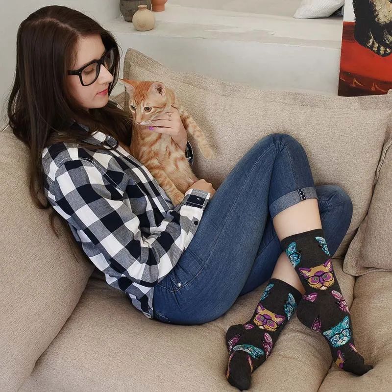 COSPLACOOL/носки со смешным рисунком животных милые хлопковые носки в виде мопса