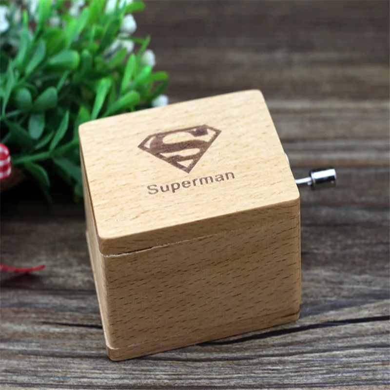 Деревянная музыкальная шкатулка с рукояткой Мстители Капитан Америка