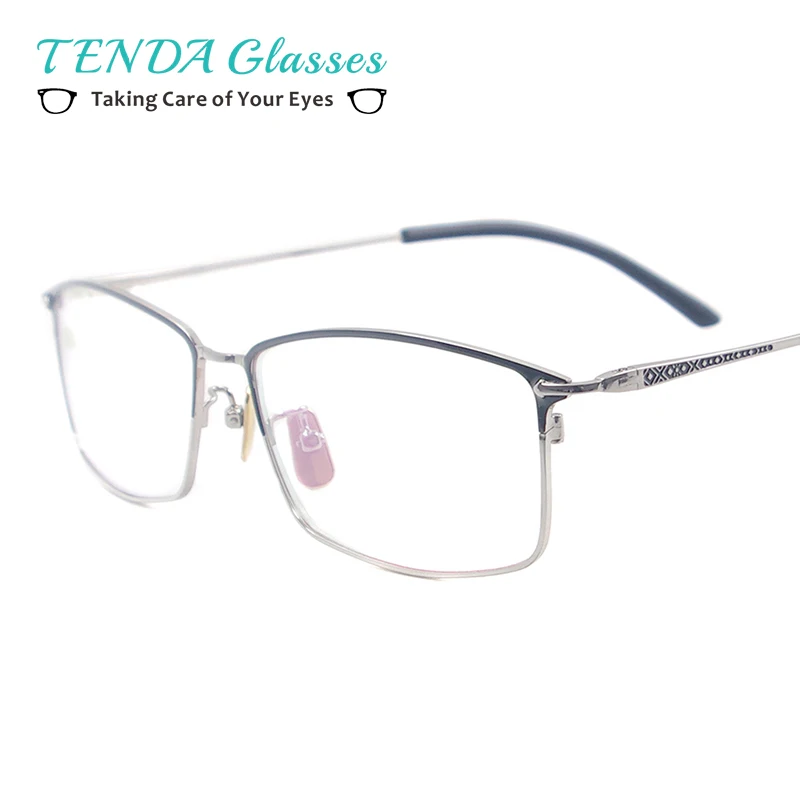 Мужские большие прямоугольные очки полностью оправа Металлические модные для