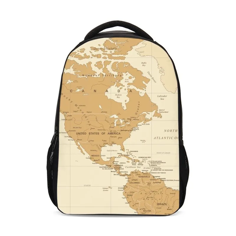 

World Map Print Kids Funny Pack Men Women Packs Boys Girls School Shoulder Bags Bagpack Mochila Mujer Bolsa Escolar
