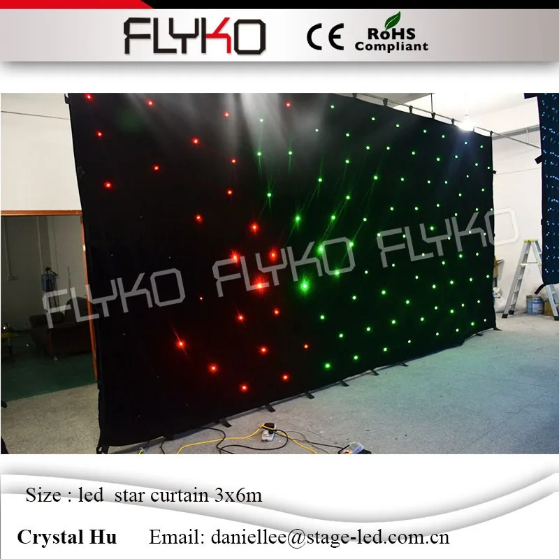 Профессионально разработанный светодиодный звездный занавес 3x6 м складной sd