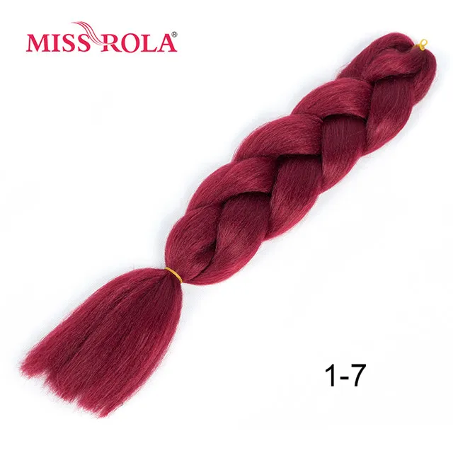 Miss Rola, 100 г, ультра большой Плетеный вязаный крючком, волосы для наращивания, 1 шт., 89 цветов, Ombre, синтетические, на крючках, косички, цвет волос - Цвет: P4/24