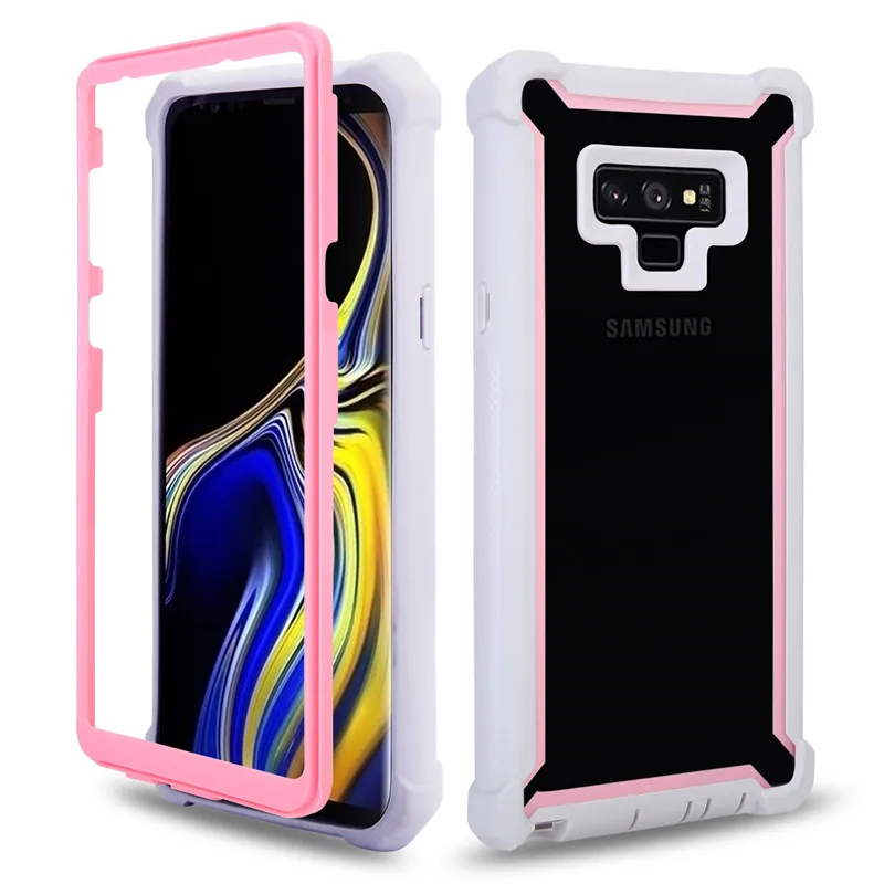 Pink Heavy Duty Protection Doom armor PC TPU Phone Case for Samsung Galaxy S8 S9 S10 Plus Note 8 9 S10e E Shockproof Dustproof Cover - Color: Pink