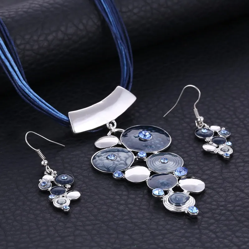 Комплект из колье и серёг с искусственным камнем|jewelry sets for women|fashion jewelry setjewelry |