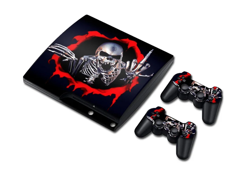 Виниловая наклейка с черепом для PS3 Slim и 2 контроллеров наклейки Sony Plastation 3 Slim|sticker