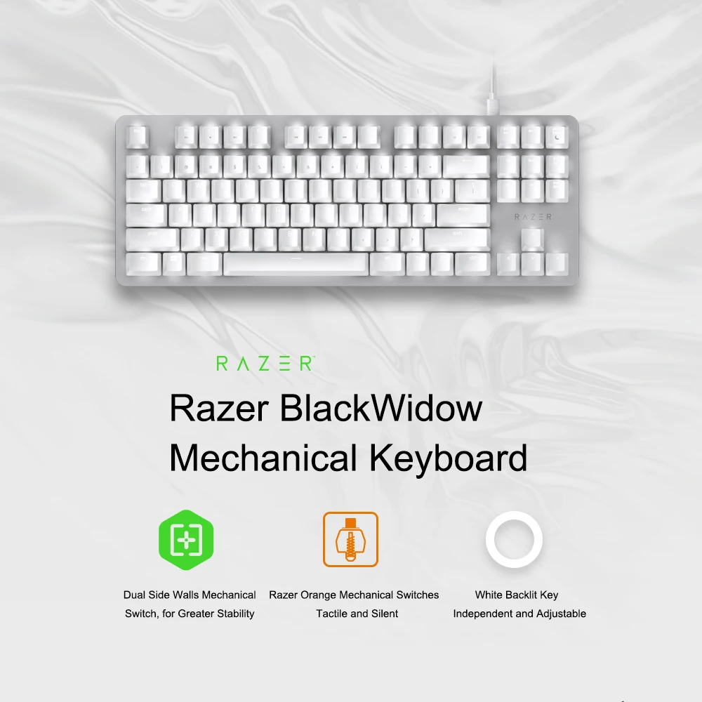 Клавиатура Razer blackвстроенная Механическая игровая Офисная Проводная клавиатура
