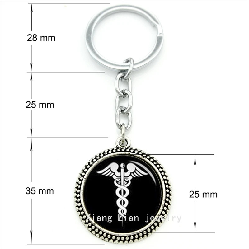 TAFREE медицинский Кадуцей символ брелок в винтажном стиле Классические кулон для