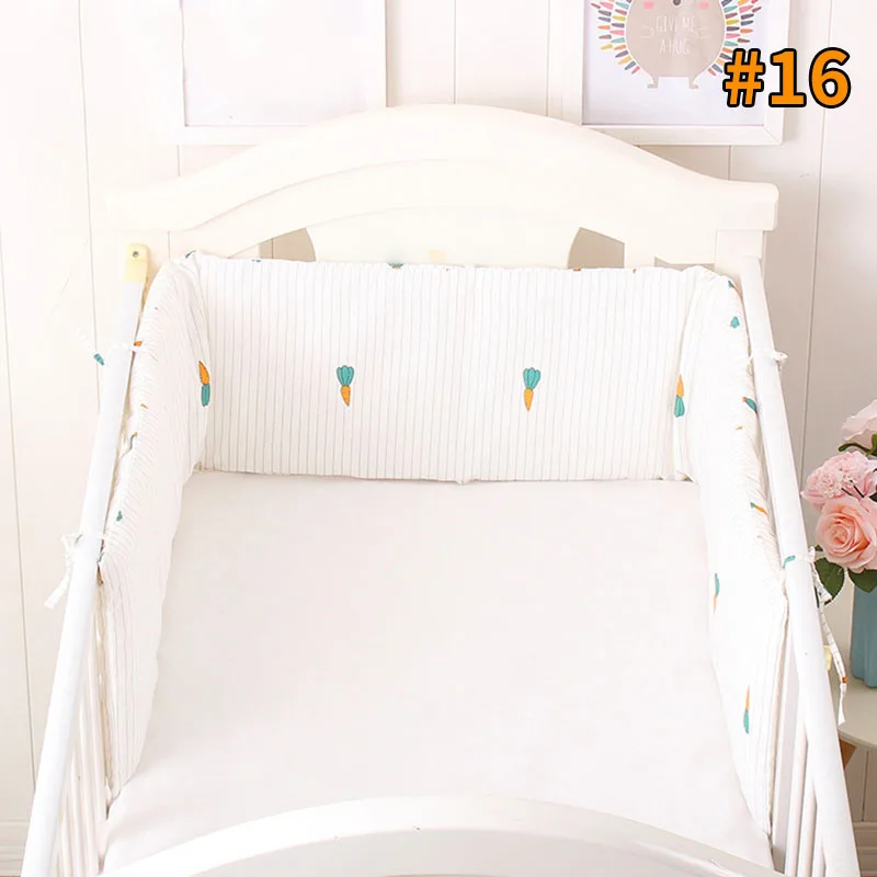 style 16 Cotton Baby Bed Bumpers Newborn Bed Safety Rails Anti-collision Infant Crib Protector Cushion Kids Crib Bumper Baby Bedding - Color: style 16
