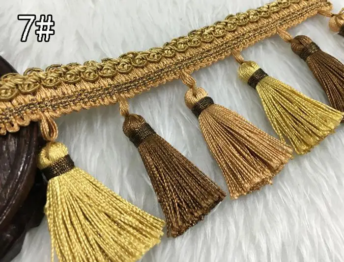7 12 ярдов/партия Шторы аксессуары-кисточки с бахромой ленты Diy для Шторы диван покрывало диван домашний декор Континентальный Шторы кружево - Цвет: 7