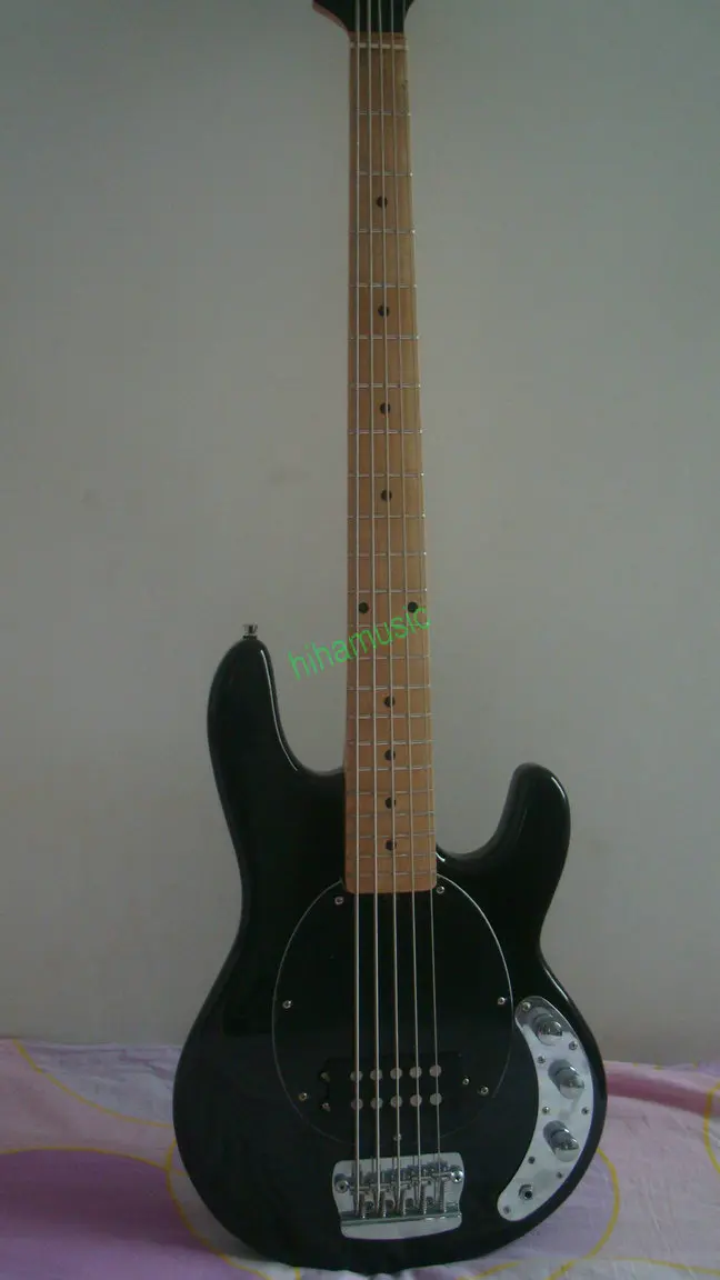 Бесплатная доставка Новый гитары s Басс гитара Music Man stingray 5 струн бас ЧЕРНЫЙ клен
