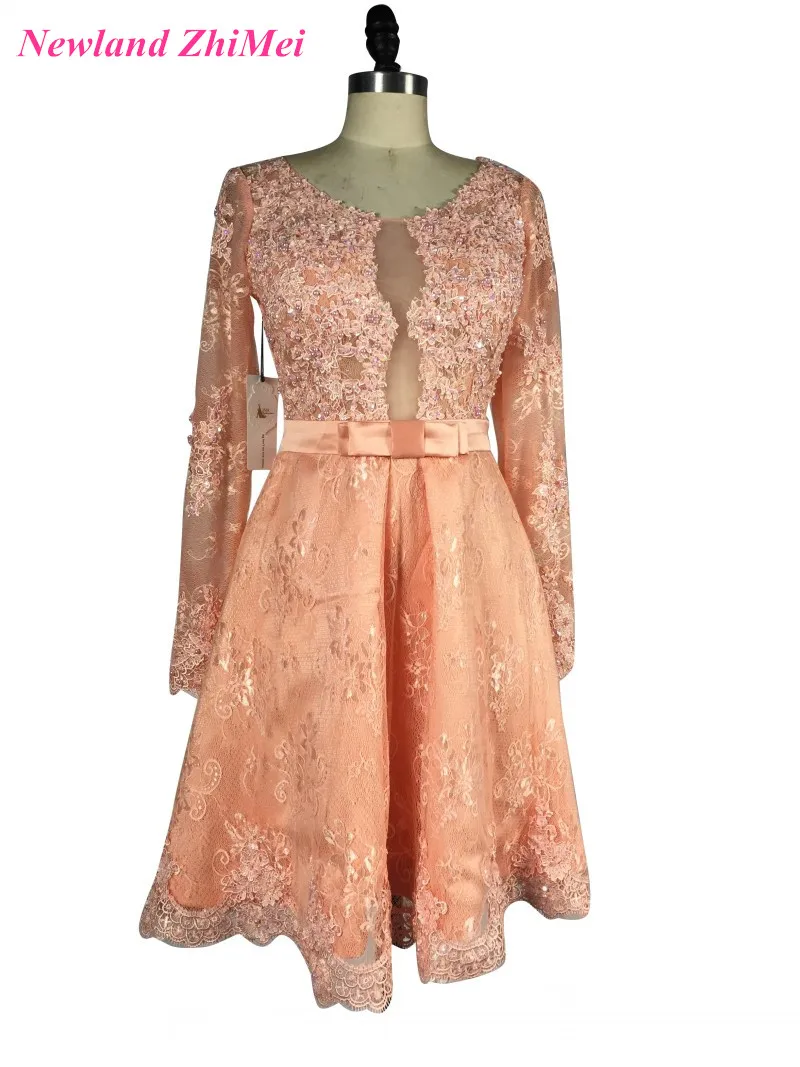 Красивое коктейльное платье с длинными рукавами сексуальные мини аппликация