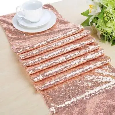 30*275CM Sequin Runner Wedding Dec table Bed blink embroidery runner Mat luxury Home Room wholesale promotion FG400