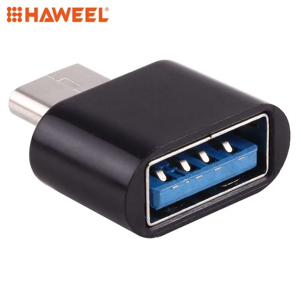 HAWEEL пластиковый USB Type-C папа к 2 0 Женский OTG передачи данных зарядный адаптер для