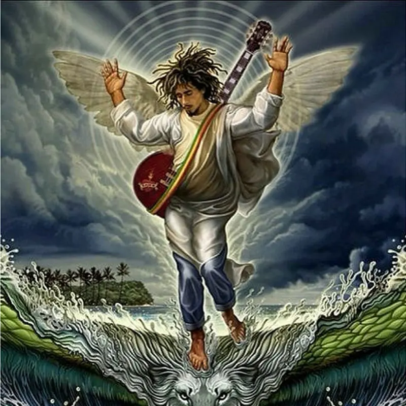 Камни в форме ромба дрель 5d алмазная картина человек гитары пейзаж Стразы