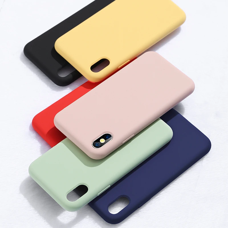 Простой однотонный силиконовый чехол LOVECOM для телефона iPhone 11 Pro max XR XS Max 6 6s 7 8 Plus