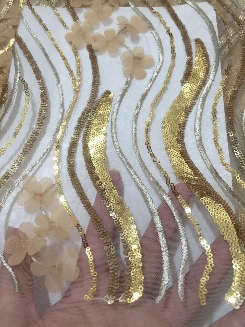 Новый нигерийский Чистый Розовый 3D блестки переводная картинка французская