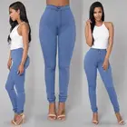 Однотонные облегающие джинсы 2018, женские зимние джинсовые брюки с высокой талией, женские облегающие теплые брюки-карандаш с эффектом пуш-ап, женские 30
