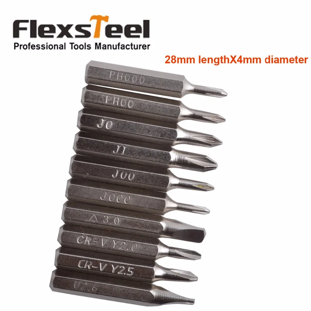 Набор прецизионных отверток Flexsteel 10 шт. набор бит для включая PH000 J0 J1 J00 J000 Y2.0 Y2.5 u2 6
