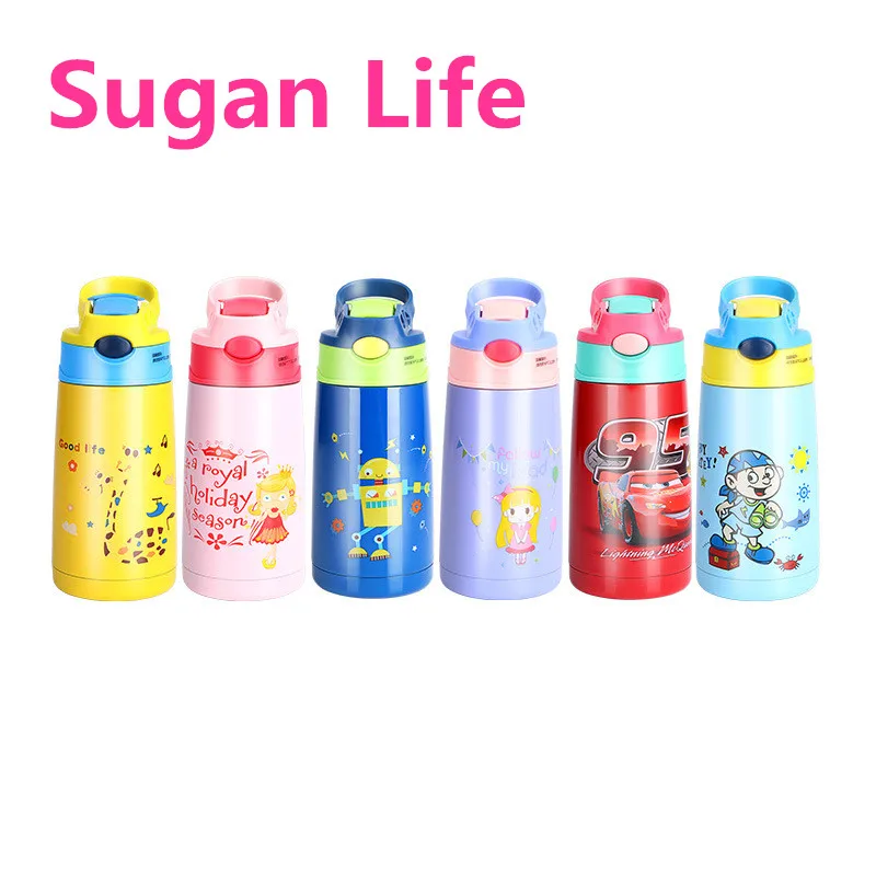 Sugan Life NEW 500ml Sippy Cup with Strap Baby Feeding Water Drink Leak Proof Bottle with Straw Baby Learning Drinking Tritan