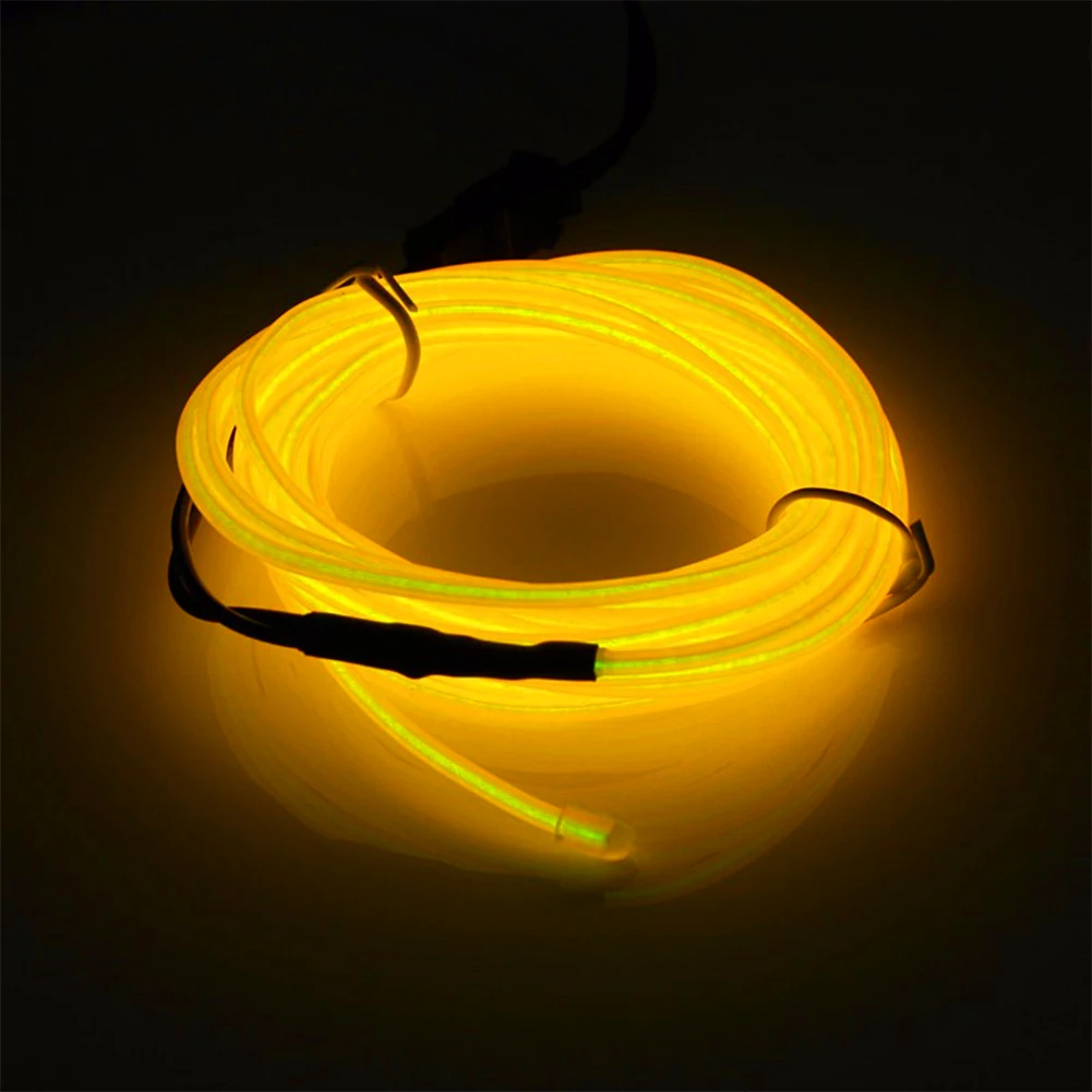 Неоновый шнур Led EL Wire String Светодиодная лента гибкий светильник для автомобиля Танцевальная вечеринка 2 м 3 м 5 м Питание от батареи с контроллером Led rgb