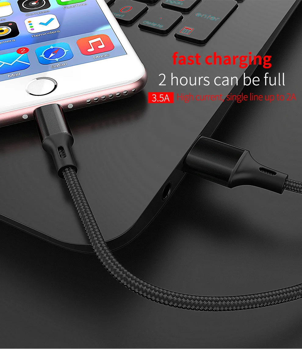 3 в 1 type C/8 Pin/Кабель зарядного устройства микро-usb для iPhone X универсальный кабель быстрой зарядки для samsung S9 S8 Xiaomi зарядное устройство Шнур