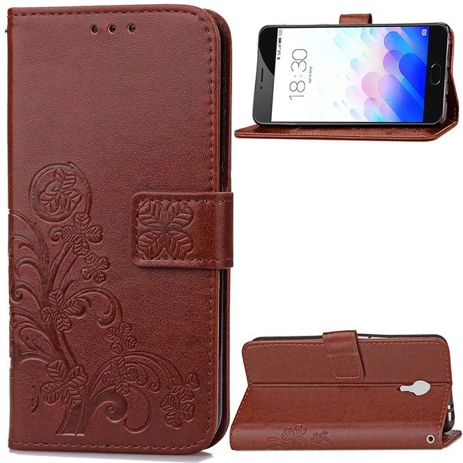 Four Leaf Clover Case Для Meizu Meilan Note 3 Флип Бумажник кожа Мейлань Примечание Телефон PU Кожа С