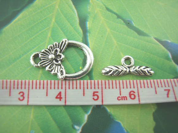 Застежки-переключатели из цинкового сплава ананас античное серебро бабочка 16 мм