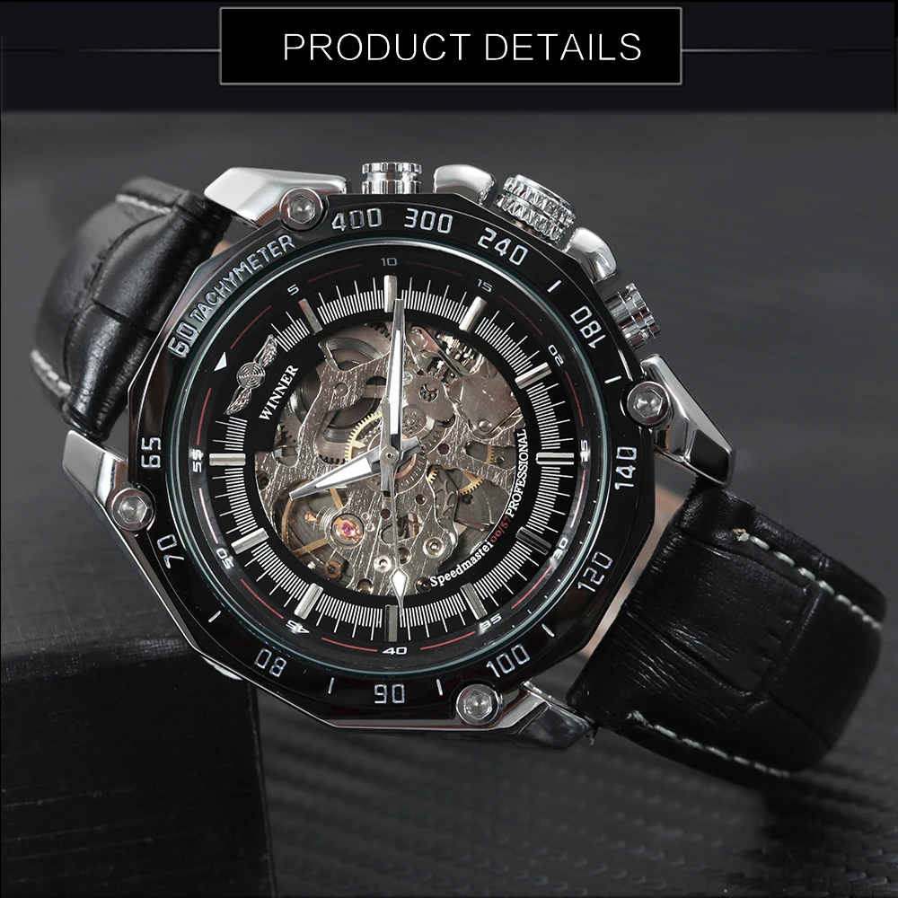 Часы наручные WINNER Мужские механические модные автоматические брендовые