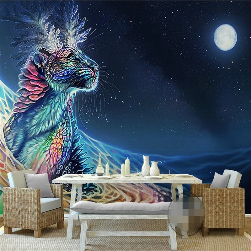 Настенные наклейки фэнтези красота дракон ночная звезда луна облака детские