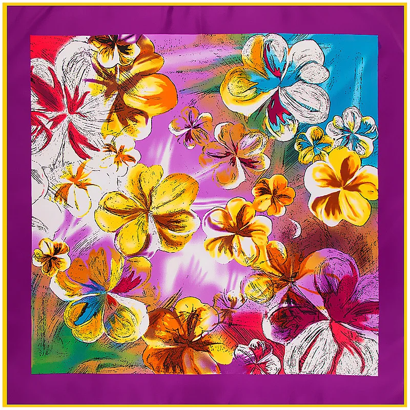 Новый роскошный брендовый 100% саржевый шелковый шарф для женщин цвета в богемном