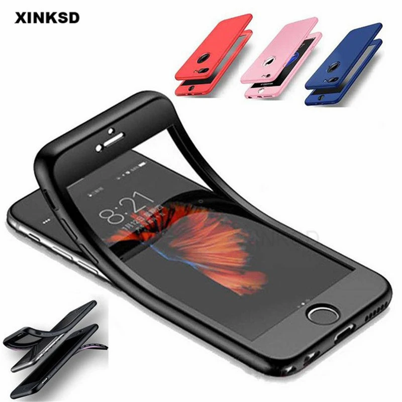 360 градусов полный Чехол для iPhone XR XS MAX X 8 Plus 7 6 6S Plus 5S SE силиконовый чехол s Передняя Задняя Защита TPU Coque Capa