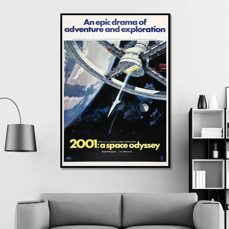 Оригинал 2001: космическая Одиссея (1968) Винтаж классическое кино постер домашний