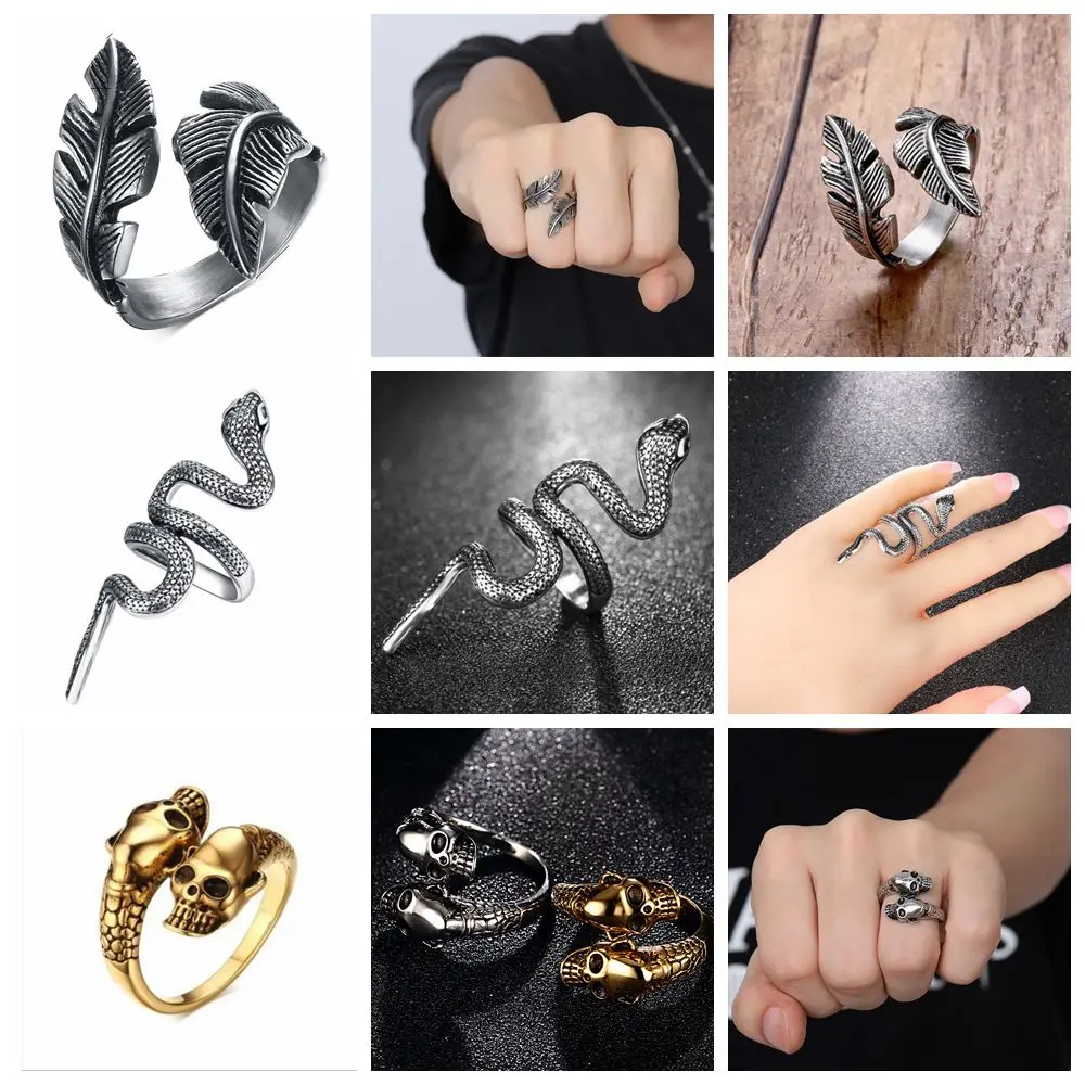Винтажные мужские кольца в стиле хип хоп панк|Кольца| |