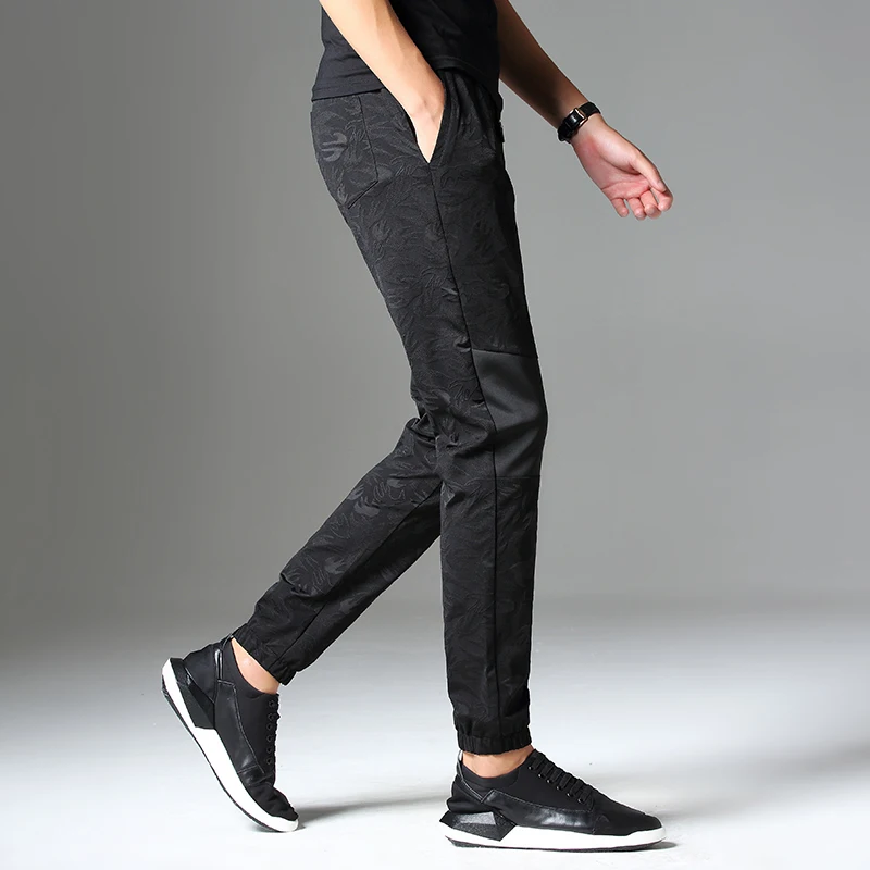 Новинка 2017 мужские повседневные брюки облегающие в стиле хип хоп для бега с