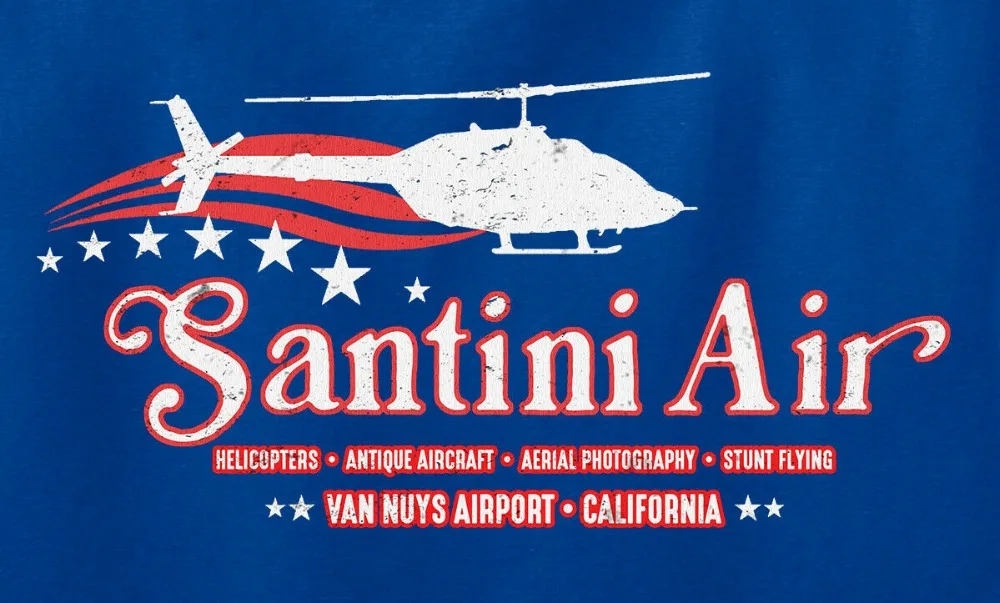 Santini Air Airwolf Inspired T-Shirt-Ретро 80 S США вертолет трюк ТВ тройник 2019 с короткими рукавами