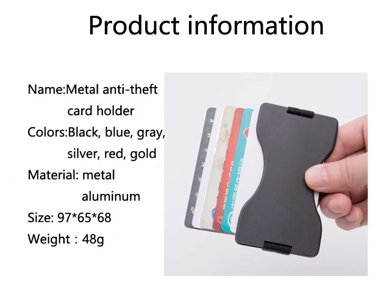 Анти Rfid кредитный держатель для карт Блокировка ридер замок банк держатель для карт алюминиевый Id банковский Чехол для карт Защитный металлический кошелек