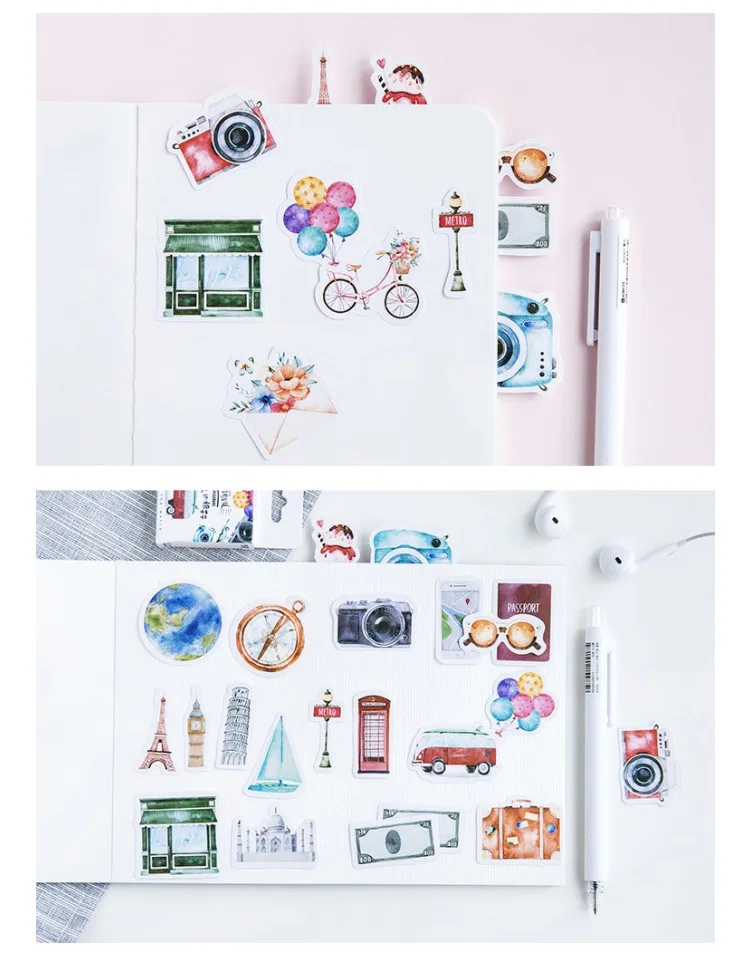 46 шт./кор. японский Kawaii наклейка «Путешествие» Скрапбукинг творческий DIY Пуля журнал клейкие этикетки стикеры s канцелярские принадлежности