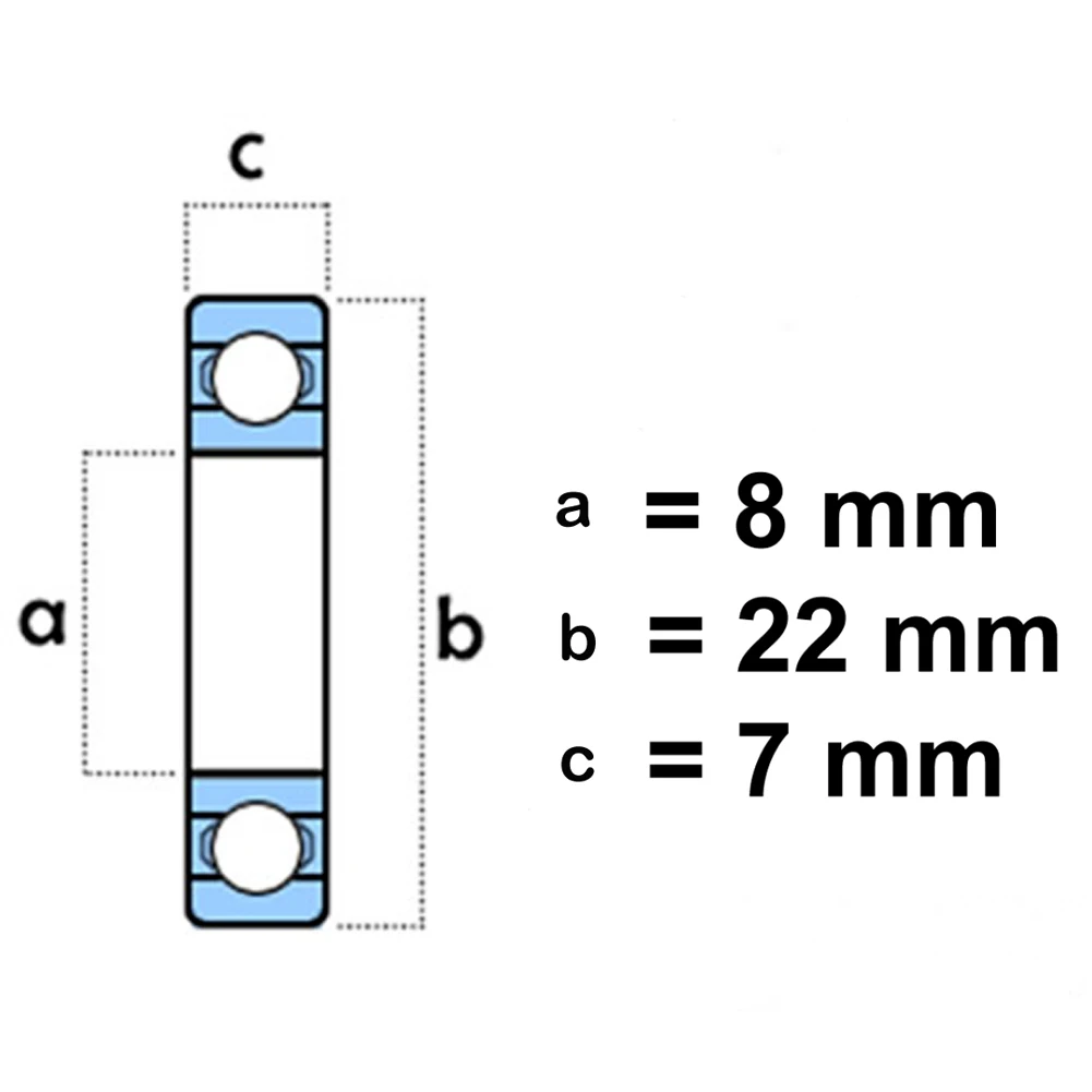 10 шт. 608zz глубокий шаровой подшипник из углеродистой стали 3d принтер скейтборд 8X22X7 мм