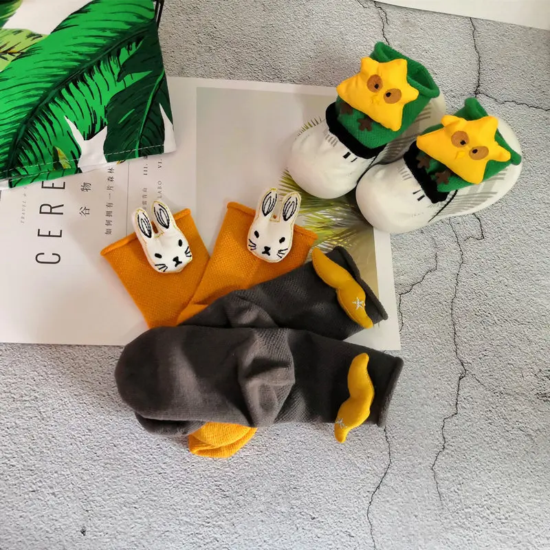 Хлопковые носки с бантом; Calcetines Dibujos; упаковка; Sokken; принт с животными; Skarpetki Dla Dzieci; нескользящие носки для маленьких мальчиков; Meias