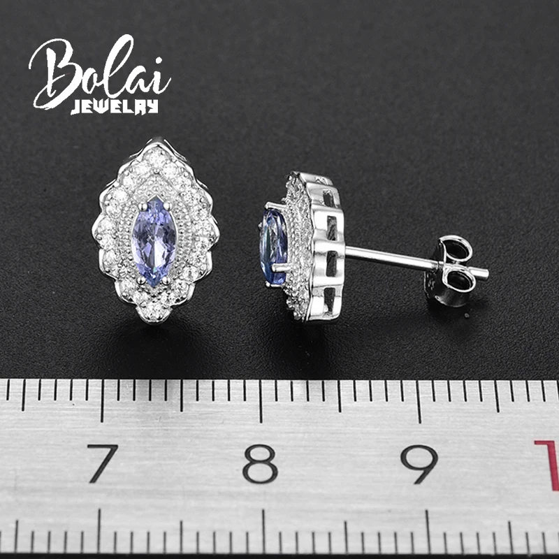 Bolaijewelry драгоценный камень из натурального танзанита простое тонкое ювелирное