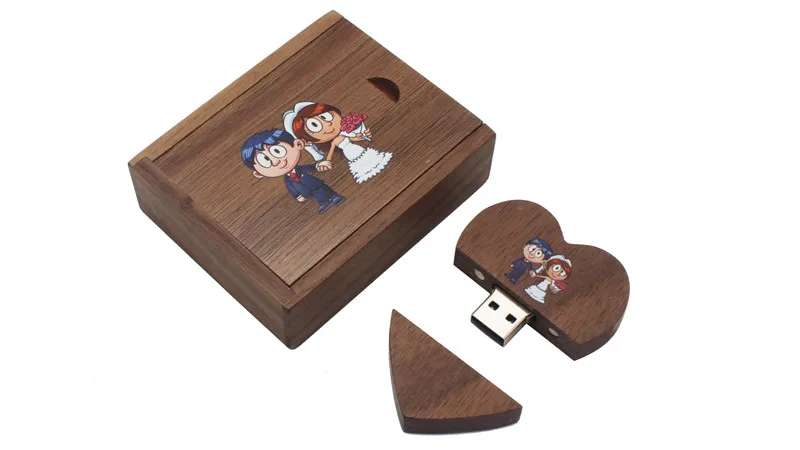 JASTER деревянное сердце usb+ Подарочная коробка usb флеш-накопители U диск Pendrive 4GB 8GB 16GB 32GB 64GB свадебный подарок(более 10 шт бесплатный логотип