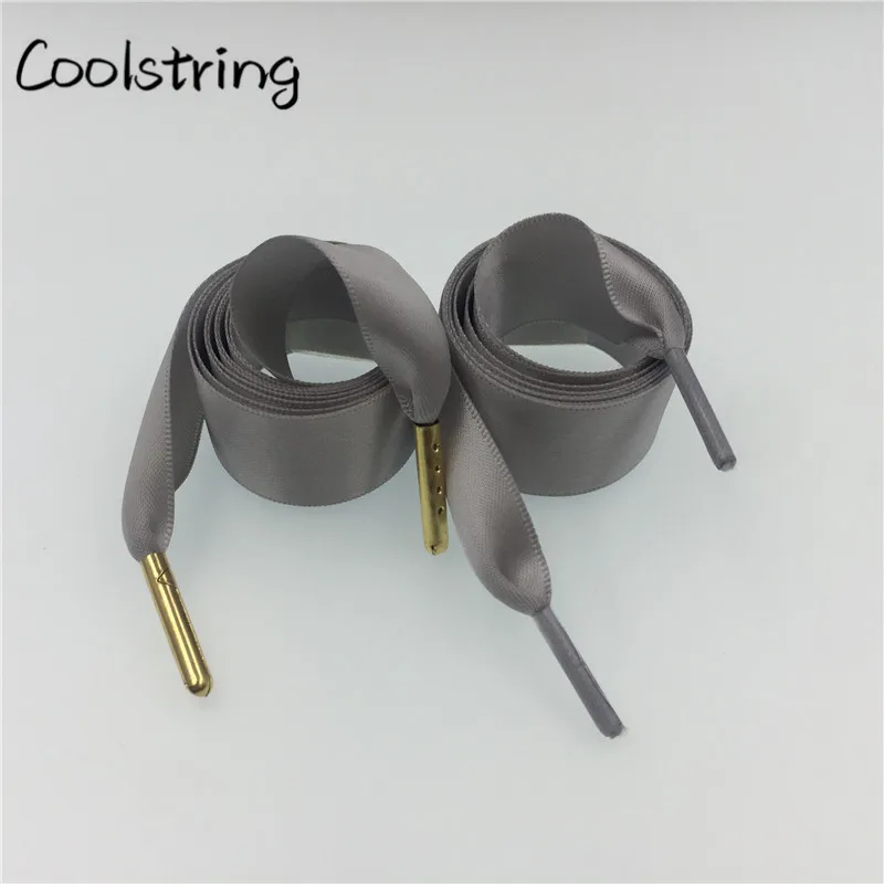 Coolstring/двухсторонние глянцевые шифоновые шнурки для обуви 70-160 см, плоские шелковые Ленточные кроссовки со шнурками шириной 2,22 см, 1 пара, Прямая поставка